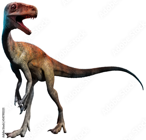 Fényképezés Juravenator from the Jurassic era 3D illustration