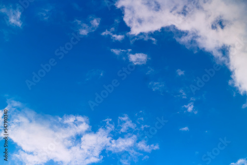 blue sky and clouds yellow light