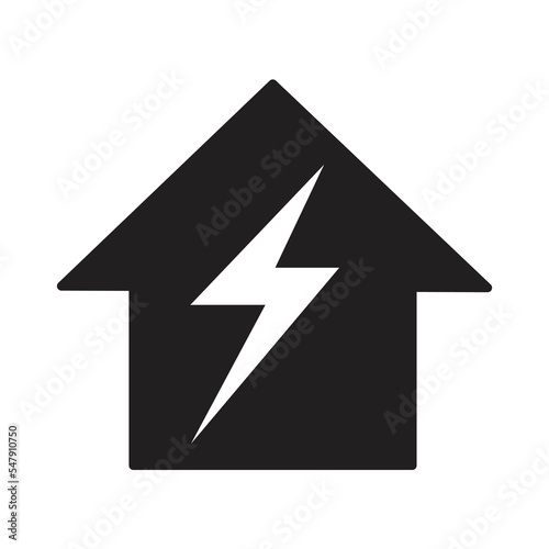 House electricity icon design. electricity icon, house and electric, isolated on white background. vector illustration