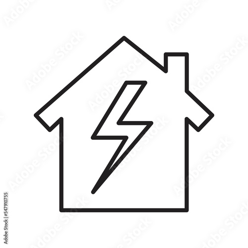 House electricity icon design. electricity icon, house and electric, isolated on white background. vector illustration