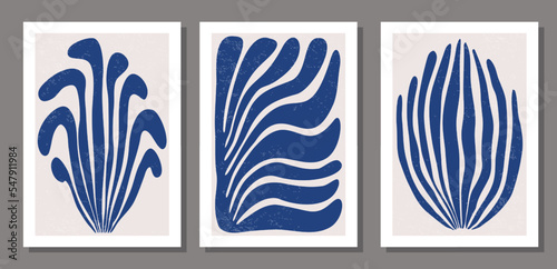 Set of minimalist wall art posters with abstract contemporary style collage