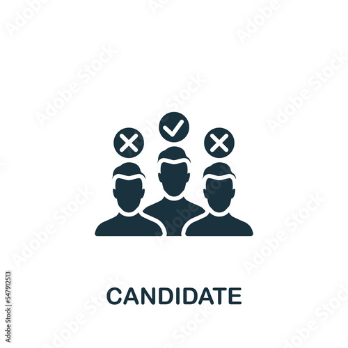 Candidate icon. Monochrome simple Recruitment icon for templates, web design and infographics