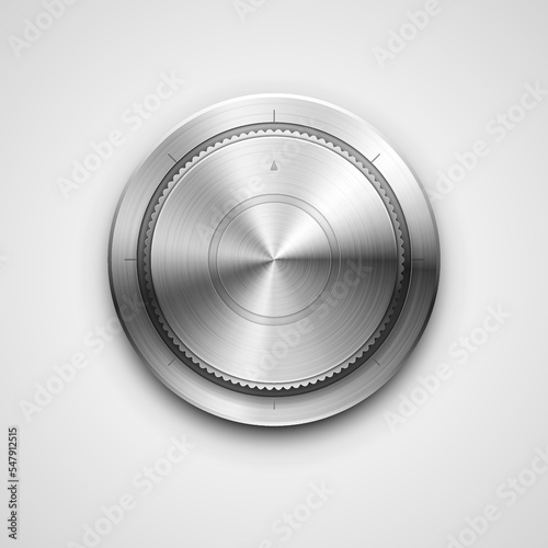 High detailed vector illustration of metallic knob.