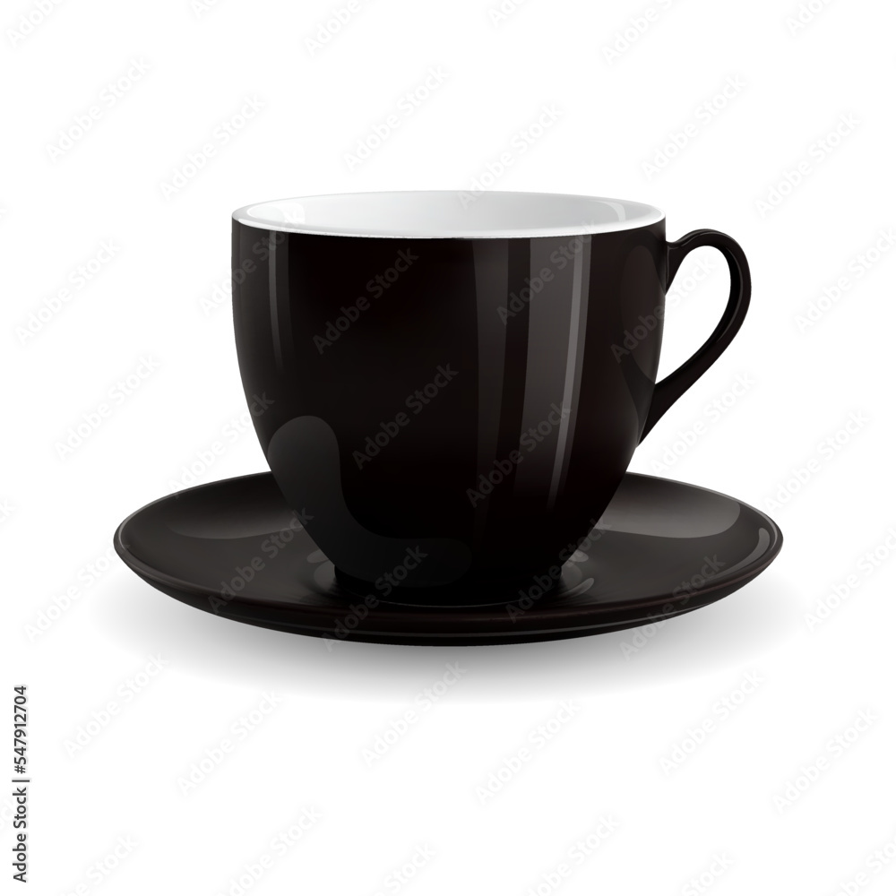 High detailed vector illustration of black cup isolated on white background High detailed vector illustration of black cup isolated on white background