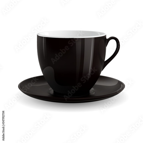 High detailed vector illustration of black cup isolated on white background