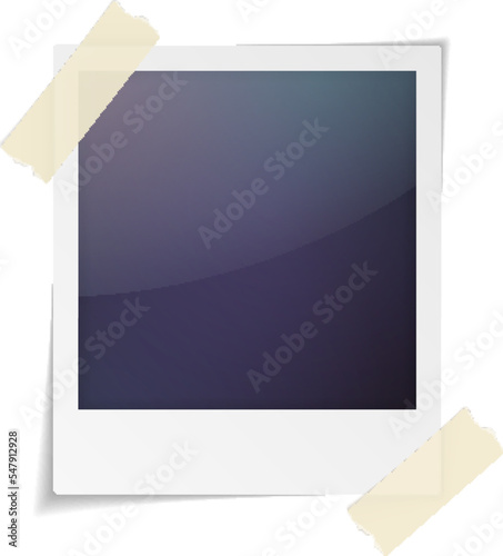 Vector illustration of blank retro photo frame isolated on white background