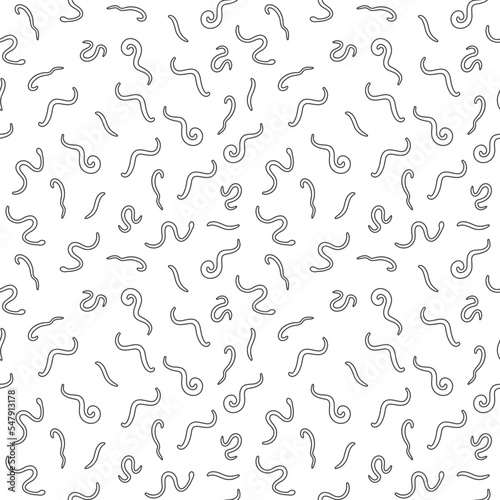 Ascarids Seamless Pattern - Parasitic Roundworms vector Helminth line background