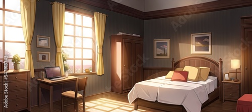 Anime Room. AI generated art illustration.	
 #547913743