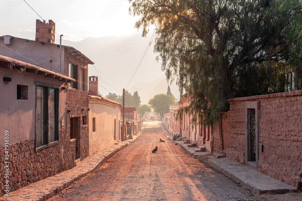 street view of purmamarca native town in northern argentina