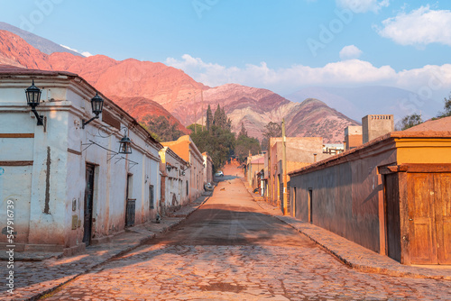 street view of purmamarca native town in northern argentina photo