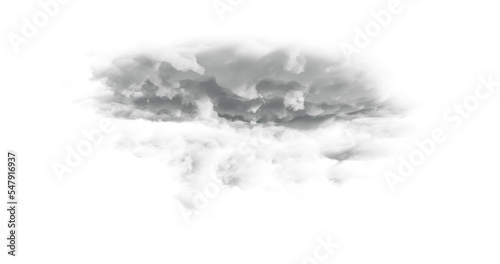 Realistic fluffy dense clouds on a png transparent background. Element for your creativity	
