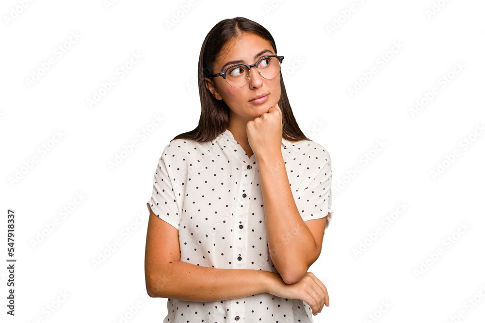 Young cute caucasian woman isolated thinking and looking up, being reflective, contemplating, having a fantasy. Young cute caucasian woman isolated thinking and looking up, being reflective, contemplating, having a fantasy.