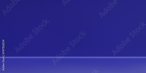 Blue empty room with copy space for display of content design. Horizontal template for design. Banner for advertise product on website. Vector illustration