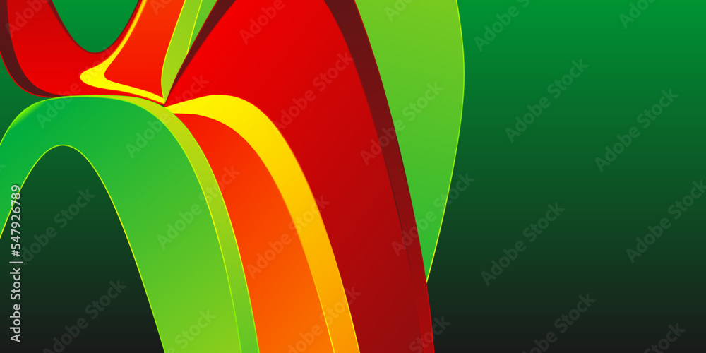 Obraz premium dynamic green orange wave background gradient, abstract creative scratch digital background
