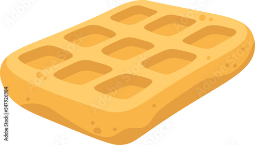 Belgian waffle flat icon Tasty dessert Bakery