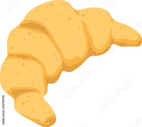 Fragrant croissant flat icon Tasty dessert Bakery