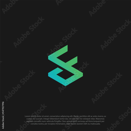 SF or FS Letter Logo Design Template Vector combine letter S and F, Modern Trendy Minimal Monogram 