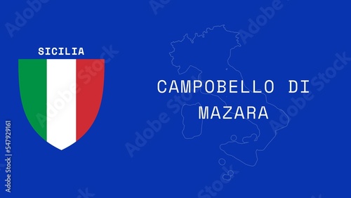 Campobello di Mazara: Illustration mit dem Ortsnamen der italienischen Stadt Campobello di Mazara in der Region Sicilia photo