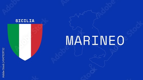 Marineo: Illustration mit dem Ortsnamen der italienischen Stadt Marineo in der Region Sicilia photo