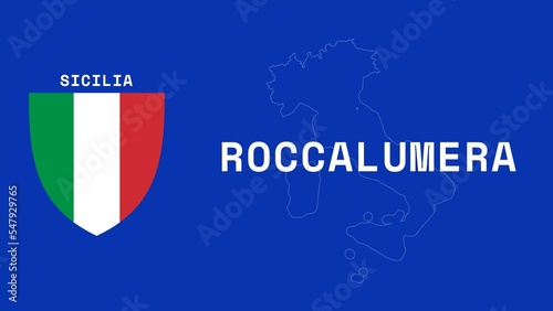 Roccalumera: Illustration mit dem Ortsnamen der italienischen Stadt Roccalumera in der Region Sicilia photo