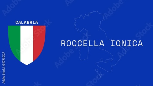 Roccella Ionica: Illustration mit dem Ortsnamen der italienischen Stadt Roccella Ionica in der Region Calabria photo
