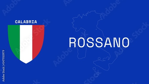 Tableau sur toile Rossano: Illustration mit dem Ortsnamen der italienischen Stadt Rossano in der R