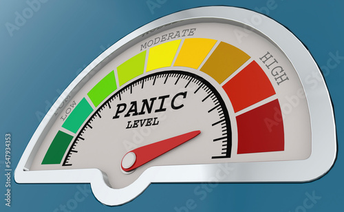 Panic level measuring scale with color indicator