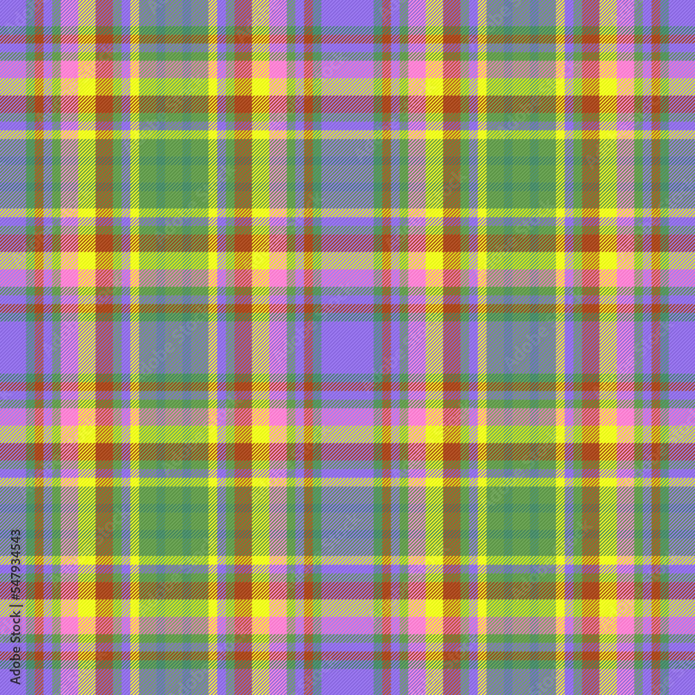 Check textile texture. Background seamless pattern. Fabric vector tartan plaid.