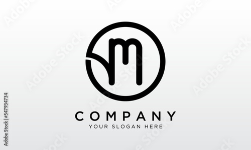 Initial Letter M Logo With Circle Shape. Modern Unique Creative M Logo Design Vector Template.