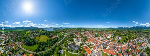 Murnau am Staffelsee im bayerischen Oberland im Luftbild