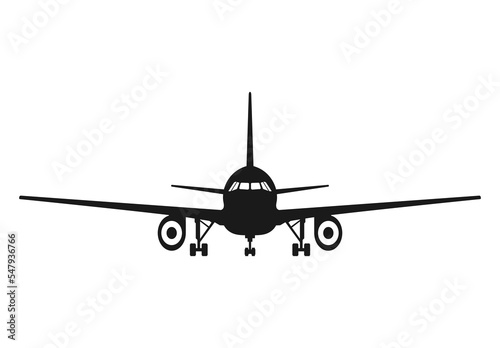 Airplane silhouette in flight
