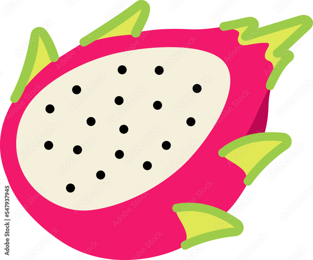 Dragon fruit half cut colorful style Dragon fruit half cut colorful style