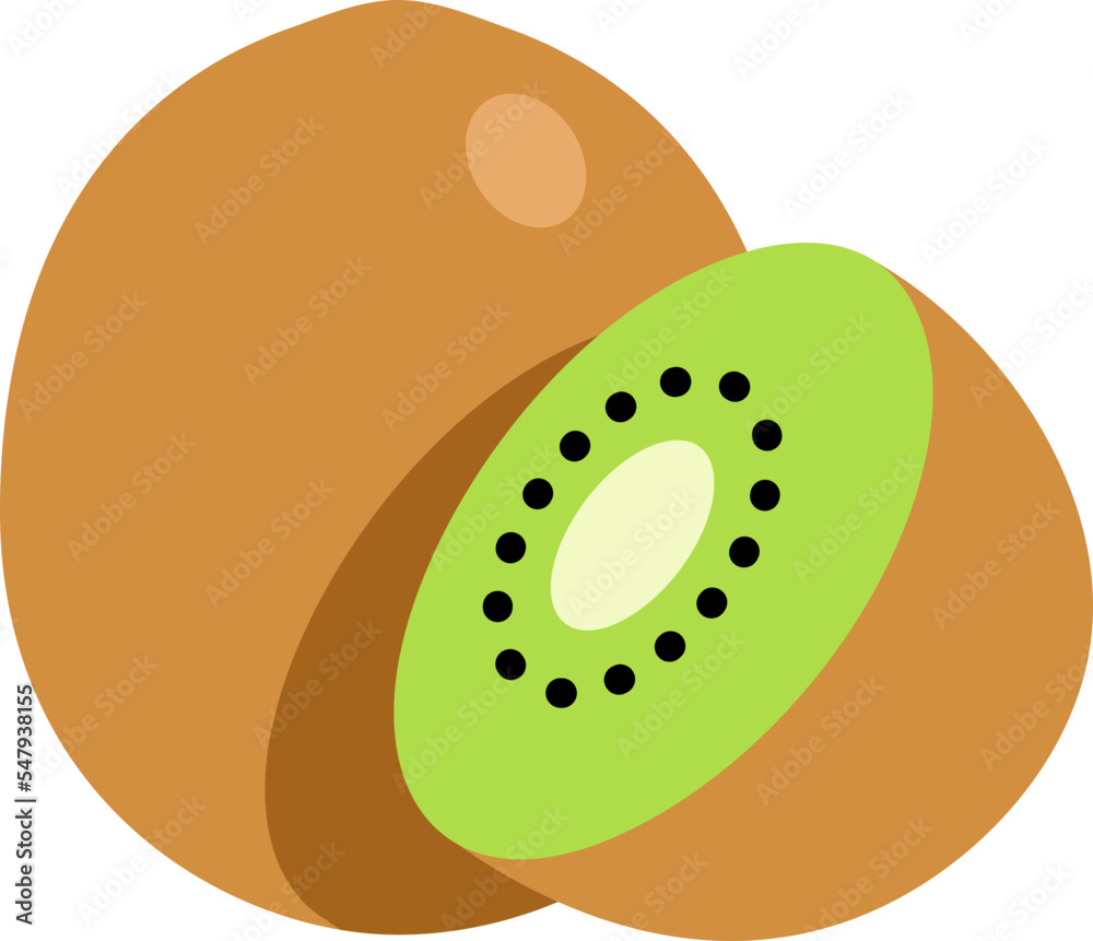 Fototapeta premium Kiwi with half cut colorful style
