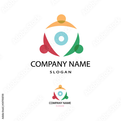 abstract o logo three people together elegant flat.vector eps. 10