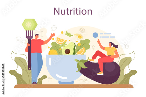 Nutritionist concept. Nutrition therapy with healthy food and physical