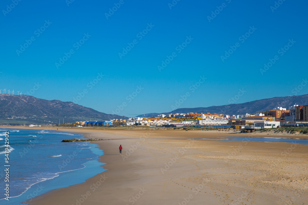 Strand in Tarifa mit Person