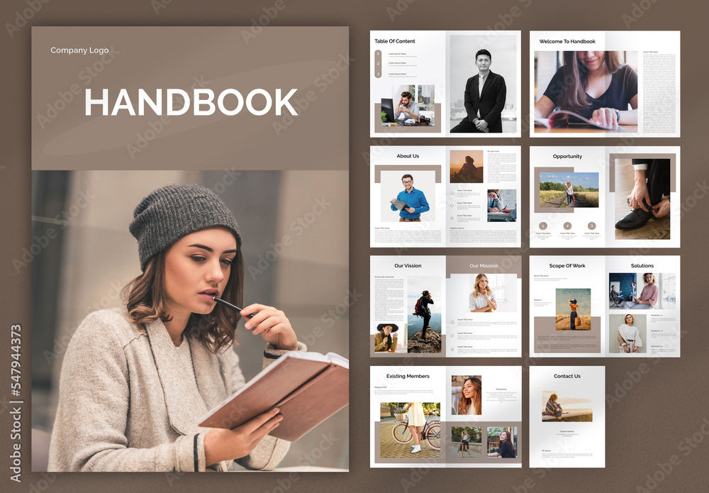 Hand Book Magazine Stock Template | Adobe Stock