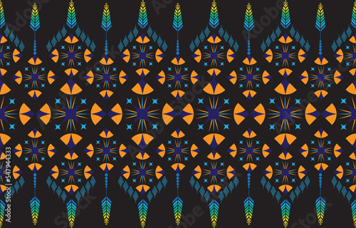 Gypsy pattern tribal ethnic motifs geometric vector background. Doodle gypsy geometric shapes sprites tribal motifs clothing fabric textile print traditional design with triangles