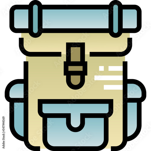 bagpack filled color line icon