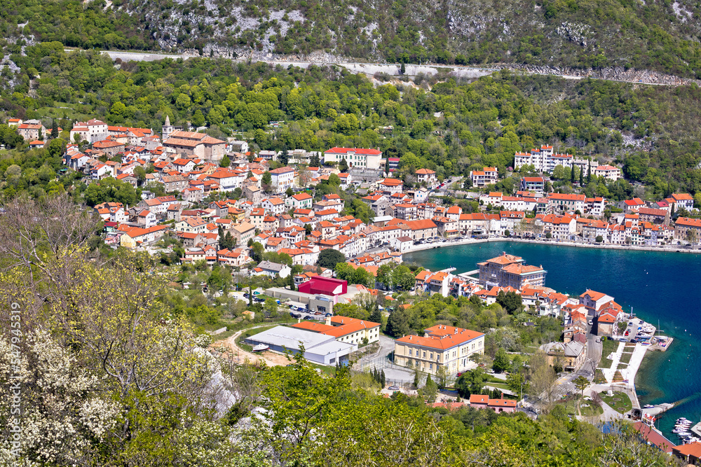 Fototapeta premium Town of Bakar in Kvarner bay area view from above