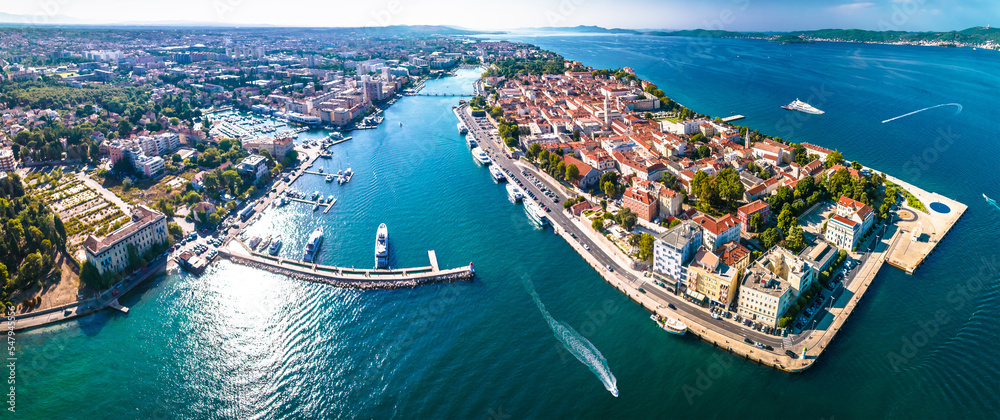 City of Zadar aerial panoramic view