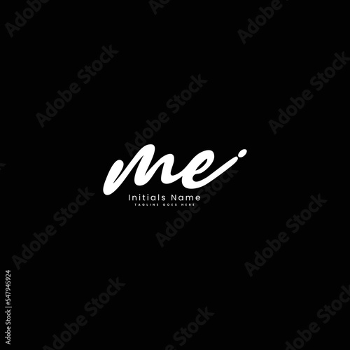 M E ME Initial letter handwritten and signature vector image, modern style in joining template logo