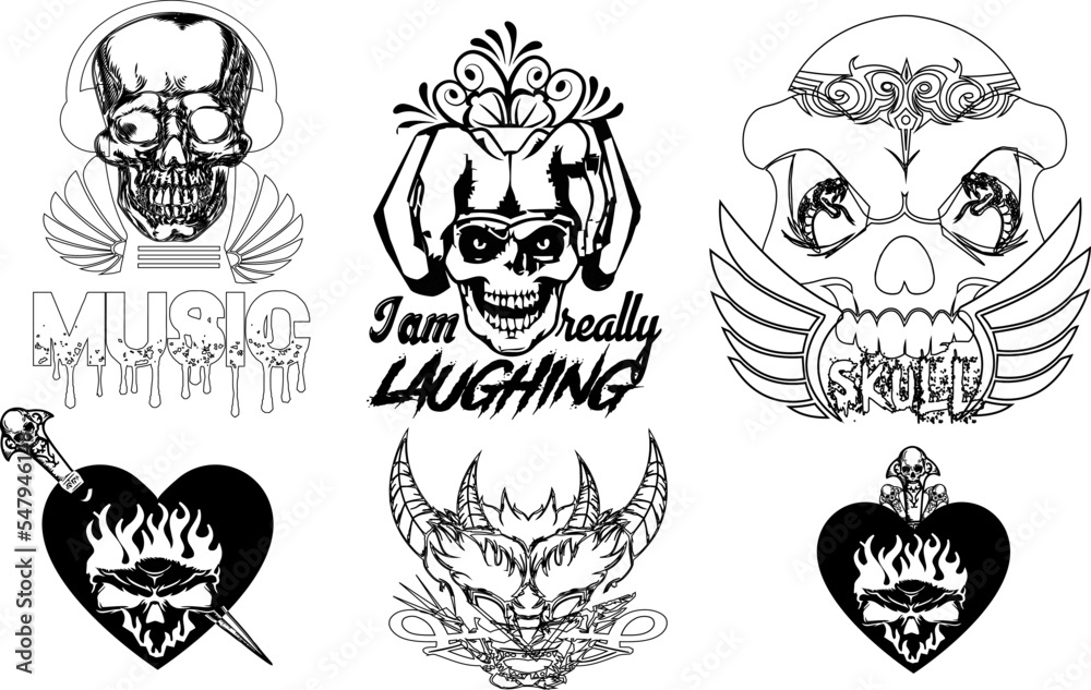 Human skull vector images Human skull vector images