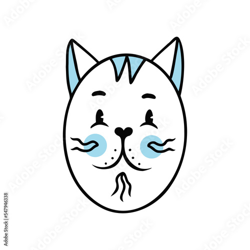 Cat boy face. Vector Illustration for printing, backgrounds, covers and packaging. Image can be used for greeting cards, posters, stickers and textile. Isolated on white background.
