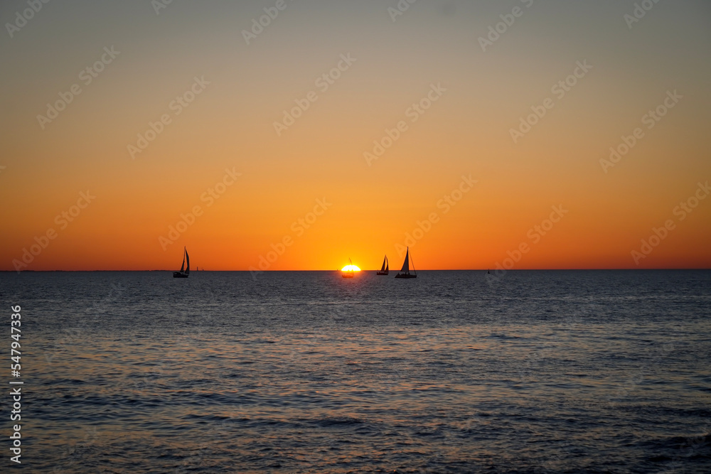 sunset on the sea