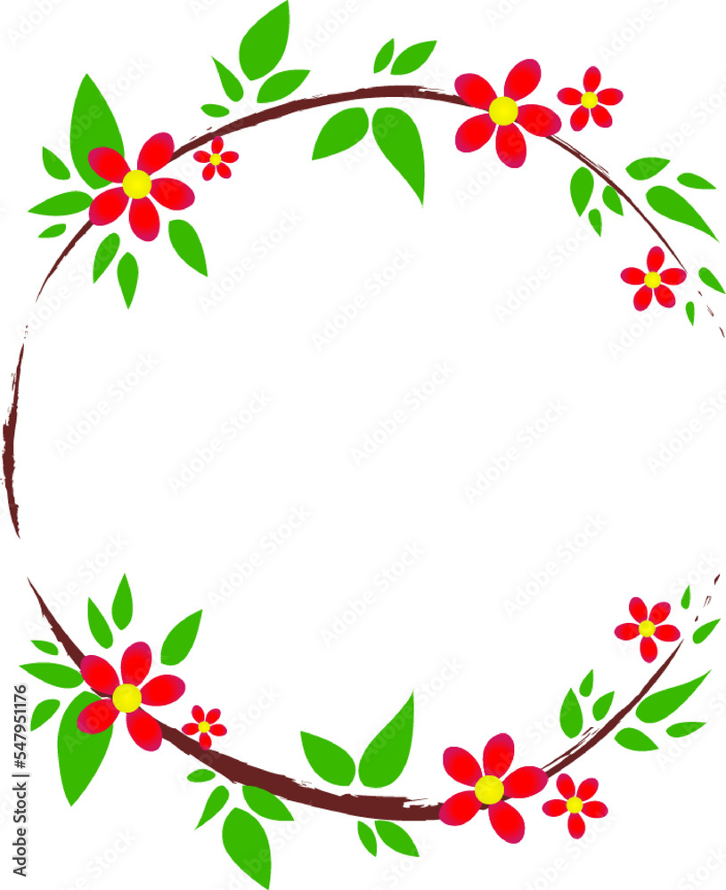 Fototapeta premium floral frame with flowers