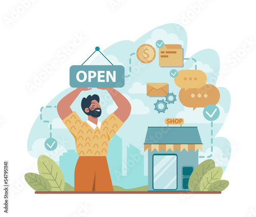 Business restart. Economy recovery after crisis or restrictions.