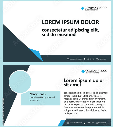 business card template. Slide templates for business presentation of the company. Strict lines. Various forms