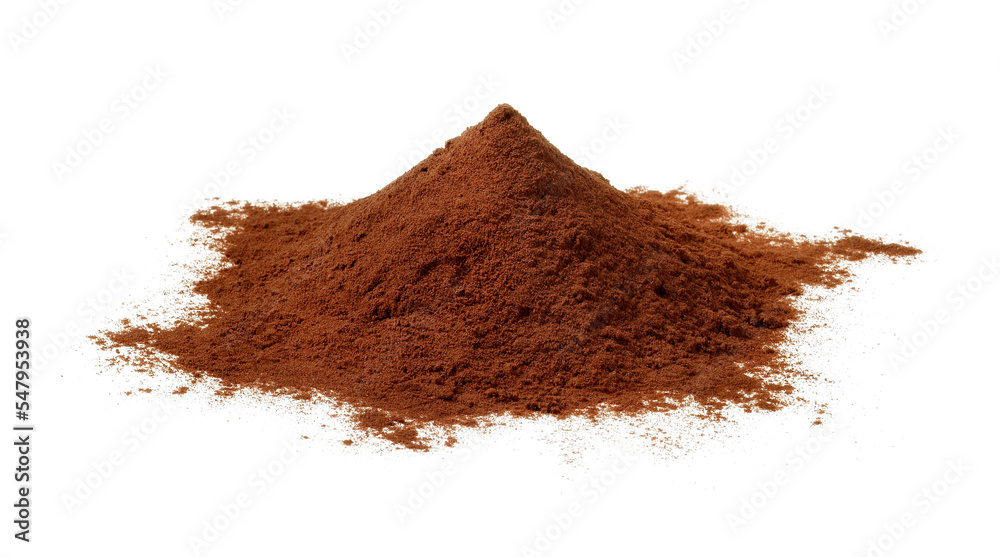 coffee grounds powder isolated on white background coffee grounds powder isolated on white background