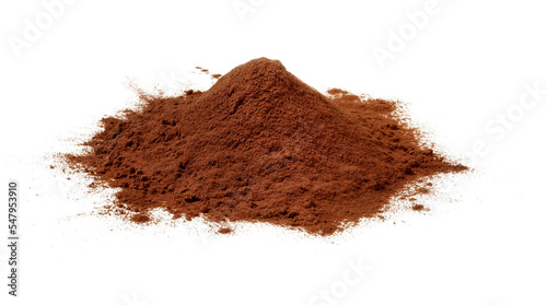 coffee grounds powder isolated on white background